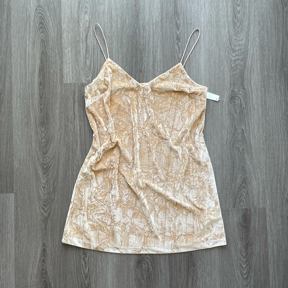 Cream velvet mini dress